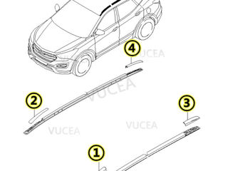 Hyundai Santa FE 2012-2018 Capac bara / reiling / крышка рейлинга  87252-2w0003f / 87262-2w0003f