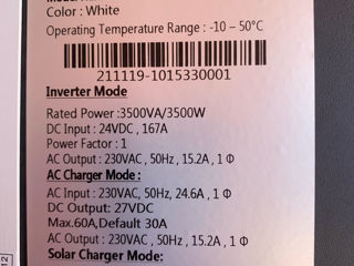 Invertor solar 5 Kw monofazat Hybrid OnGrid 3.5kw 24v foto 2