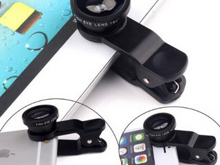 Obiectiv universal, superangular Fisheye Lens 3 in 1 compatibil cu Smartphone /  Tablete foto 1