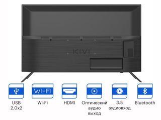 40" Smart TV 0% KIVI 40F740LB, Black 1920x1080 FHD, SMART TV, DVB-T/T2/C 100 cm diagonala foto 2