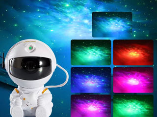 Proiector pentru copii Astronaut Galaxy Stars Night LED foto 4