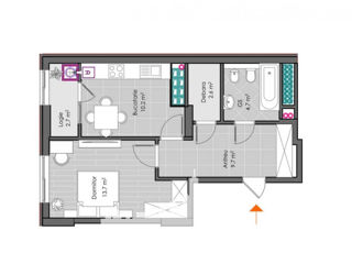Apartament cu 1 cameră, 43 m², Centru, Ialoveni foto 2