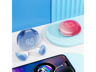 Căști bluetooth de culoare AceFast T9 Cristal foto 1