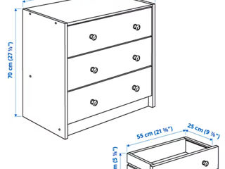 Comodă cu sertare în stil scandinav IKEA 62x70 foto 6