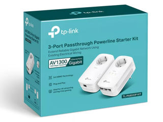 Powerline Adapter TP-LINK TL-PA8033P KIT V3.0, AV1300, 2x2MIMO, 3xGbit Port, Passthrough