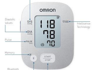Monitor de tensiune arterială OMRON X2 Smart+ validat clinic  Aparat BP pentru uz casnic foto 3