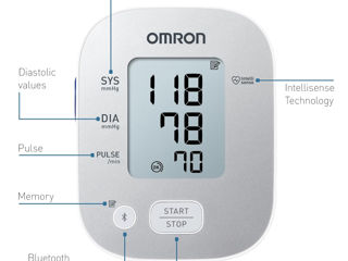 Monitor de tensiune arterială Omron X2 Smart+ validat clinic Aparat BP pentru uz casnic foto 4