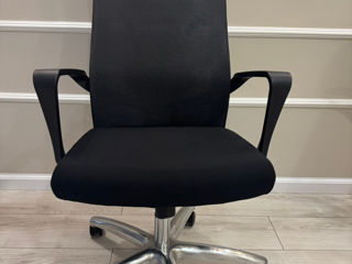 2 scaune de birou allguest cu spătar înalt cu plasă elastică - negru si gri