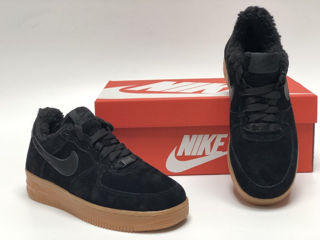 Nike Air Force 1 Low Suede Black Gum cu blana / с мехом foto 4