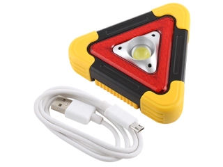 Фонарь-прожектор - аварийный знак, с функцией Powerbank и зарядкой от USB и от солнца фото 1