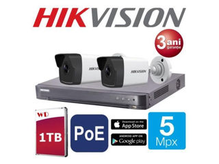 Hikvision 5 Megapixeli Ip Poe 1Tb 30M Set camere video