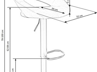 Scaun de bar modern 100/78 cm foto 4