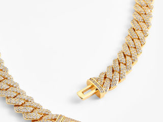 Lanturi Cernucci: 14MM Diamond Prong Link Chain - Gold foto 3