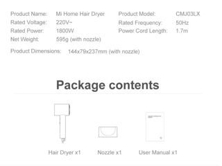 Xiaomi Mijia Water Ion Hair Dryer H500 foto 10