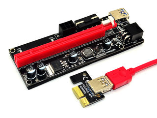 ID-132: Ver 009S 2x6pin, 1xMolex, PCI-E 1X to 16X LER USB 3.0 foto 3