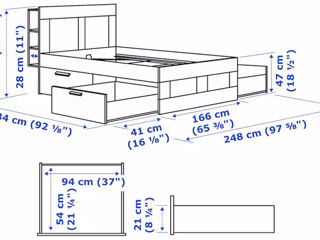 Pat IKEA cu depozitare 160x200 foto 5