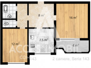 Apartament cu 2 camere, 53 m², Botanica, Chișinău foto 1