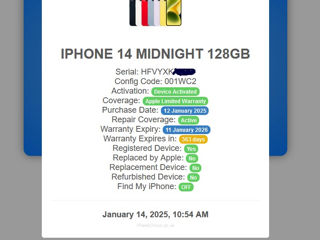 iPhone 14 Midnight 128Gb este Nou!!! (MDM) foto 7