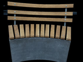 Scaun din beton cu lemn si speteaza din lemn / Бетонный стул с деревом и деревянной спинкой