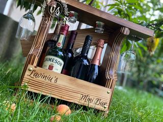 Mini bar suporturi pentru sticle si pahare foto 6