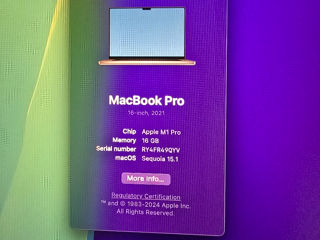 Macbook pro 16 M1 pro 16gb ram 512gb storage foto 10