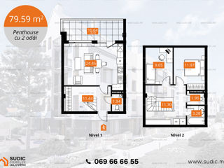 Apartament cu 2 camere, 80 m², Centru, Ialoveni foto 2