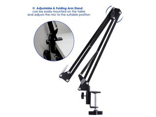 Pro Condenser Microphone w/ Shock Mount Arm Stand Pop Filter For Recording Studio Stage foto 4