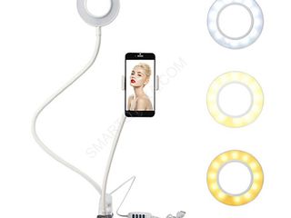 Suport flexibil pentru telefon cu inel LED / Гибкий держатель для телефона со световым кольцом foto 4