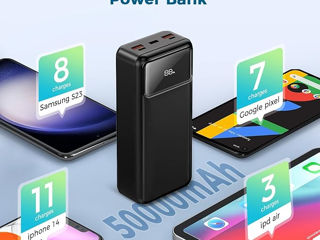 Power Bank 50000 мАч, 22,5 Вт USB C PD и QC 4.0 быстрая зарядка foto 2