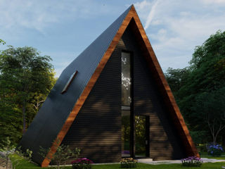 Casă de lemn tip A-Frame / stil modern / P+M / 93,80 m2 / Arhitect, Inginer, Construcție, Proiecte foto 3