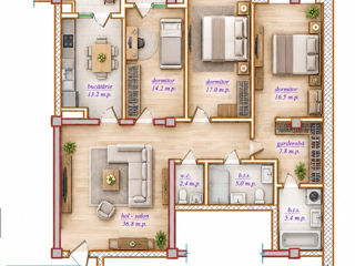 3-комн. кв., 123 м², 9/9 эт.