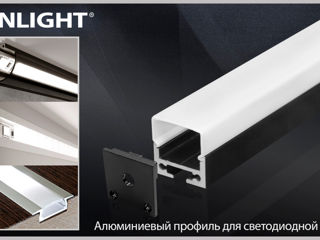 Profil pentru bandă LED, profil din aluminiu pentru banda, profil LED incastrat rigips, panlight foto 4