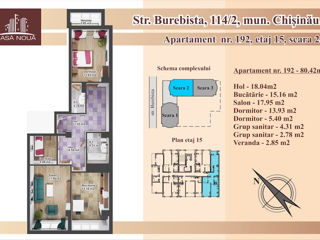 Apartament cu 2 camere, 82 m², Botanica, Chișinău foto 11