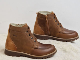 Ботинки Clarks Heath Lace Comfort NEW Leather Brown Zip UK 1 G EU 33 foto 3
