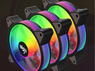 Case Fan Set x5 RGB Aigo AR12PRO 120mm 4pin with PWM