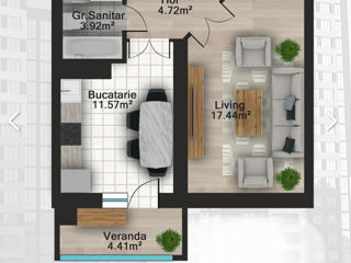 Apartament cu 1 cameră, 42 m², Buiucani, Chișinău foto 4