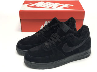 Nike Air Force 1 Low Suede All Black cu blana / с мехом foto 4