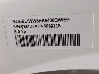 Masina de spălată Samsung WW8HK6400QW, 8kg, 1400 rotații, adusă din Germania foto 8