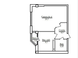 Apartament cu 1 cameră, 48 m², Sculeni, Chișinău foto 2