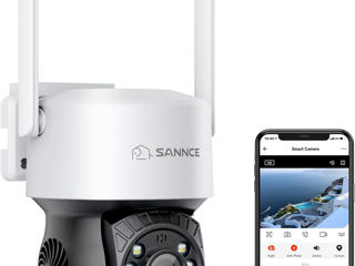Cameră de securitate SANNCE Wireless 4MP, 350 Panorama 90 Înclinare 16x Zoom