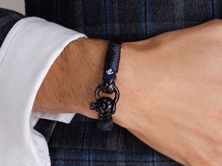 Подарок для муж > Кожаный стильный мужской браслет Constantin Nautics чёрного цвета — Jack Tar 10029 фото 7
