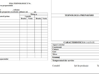 Elaborarea fișelor tehnologice