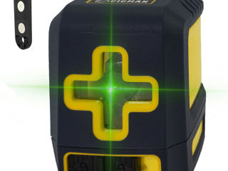 Удароустойчивый лазерный уровень (нивелир) зеленый, в комплекте магнит и батарейки, защитный чехол! foto 5