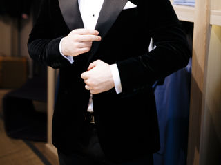 Papion elegant din matase neagra - black silk butterfly bow tie (viggo) foto 5