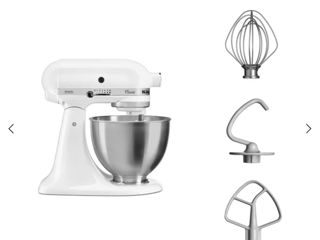 KitchenAid 5K45SS Planetaria cu Cap Reclinabil - 4,3 L - Classic - Alb foto 2