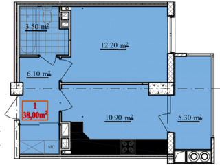 Apartament cu o cameră în sectorul Buicani !!! Posibil achitare în rate foto 2