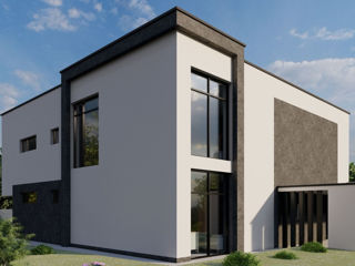 Casă de locuit individuală cu 2 niveluri / stil modern  / 237.7 / proiecte / arhitect / 3D foto 4