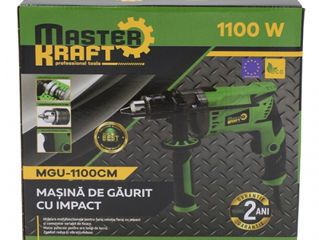 Mașină de găurit cu percuție 1.1kW Master Kraft MGU1100CM, Дрель ударная, garantie, livrarea gratuit foto 6