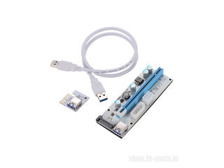 ID-134: Riser Ver 008S card 3 in 1 - 6 pin - 4pin molex - sata, райзер