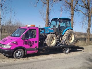 Tractam automobile cu portierele blocate, cu rotile blocate. foto 4